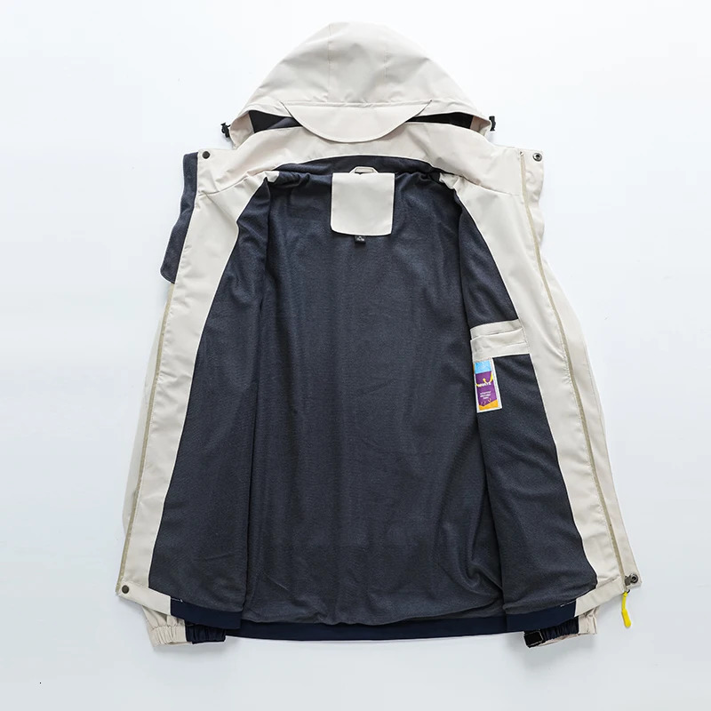 Mens autumn jacket camping hiking windproof mens waterproof hooded jacket outdoor travel climbing fishing jacket mens 241007