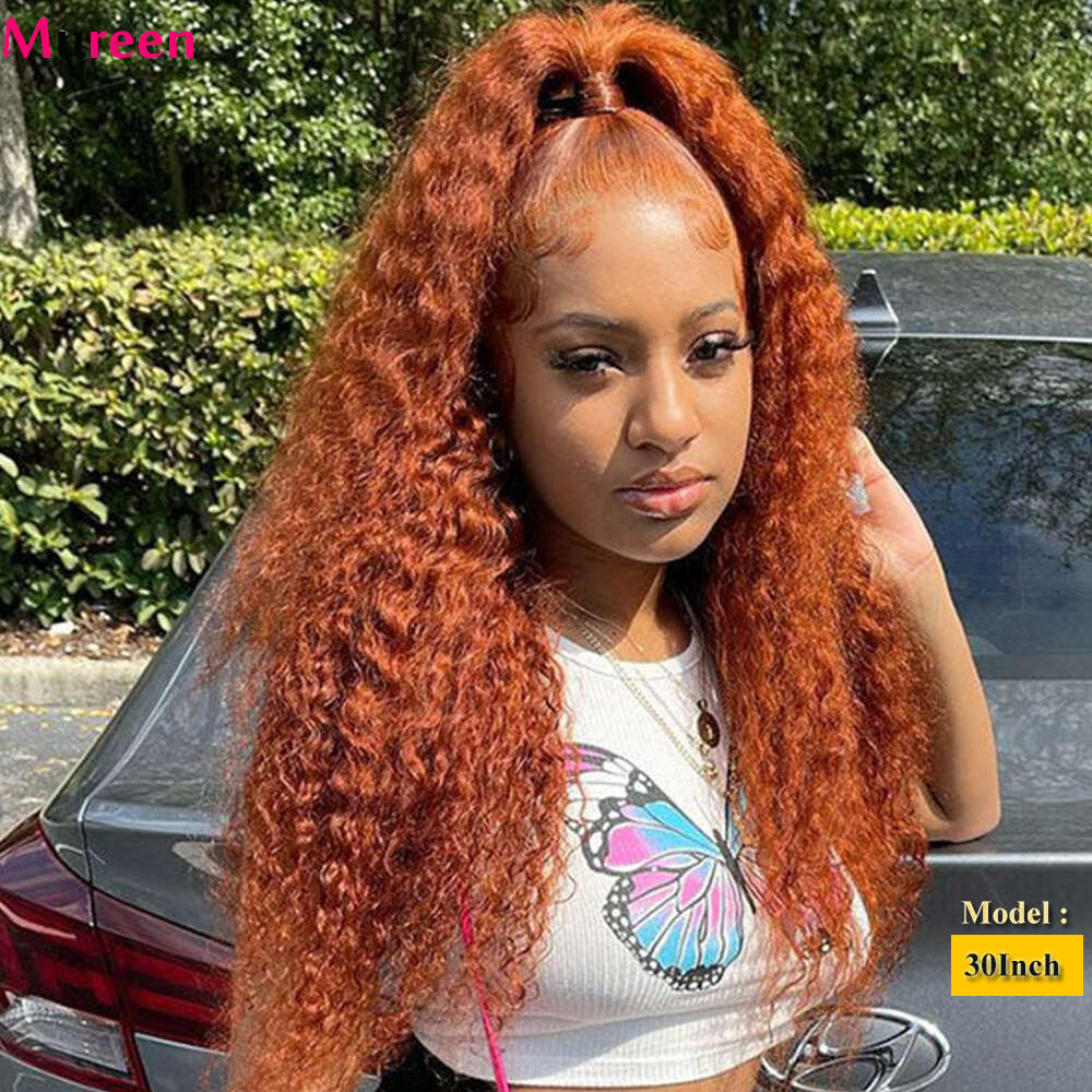 Orange Deep Ginger Wave Lace Frontal Wig Human Hair Water X Full Front For Women Wigs s