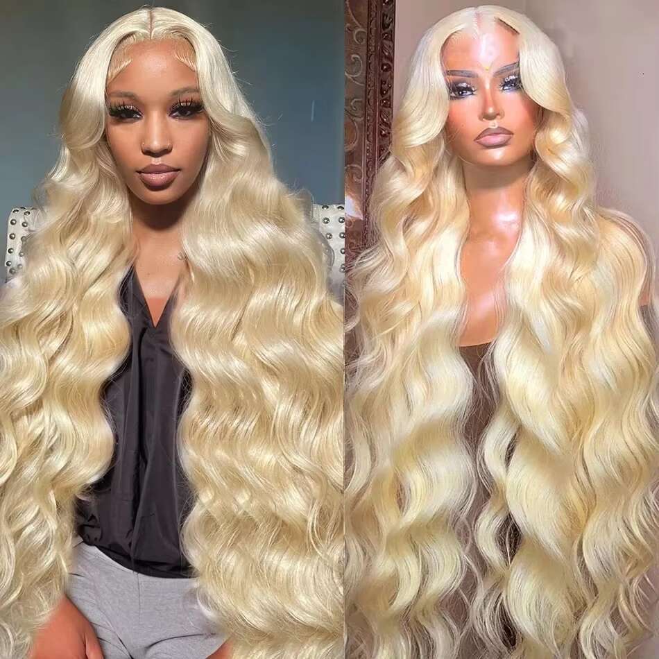 200 Density 13x4 13x6 HD Transparent Lace Front Human Frontal 100% human Hair 30 36 Inch 613 Blonde Wigs For Women