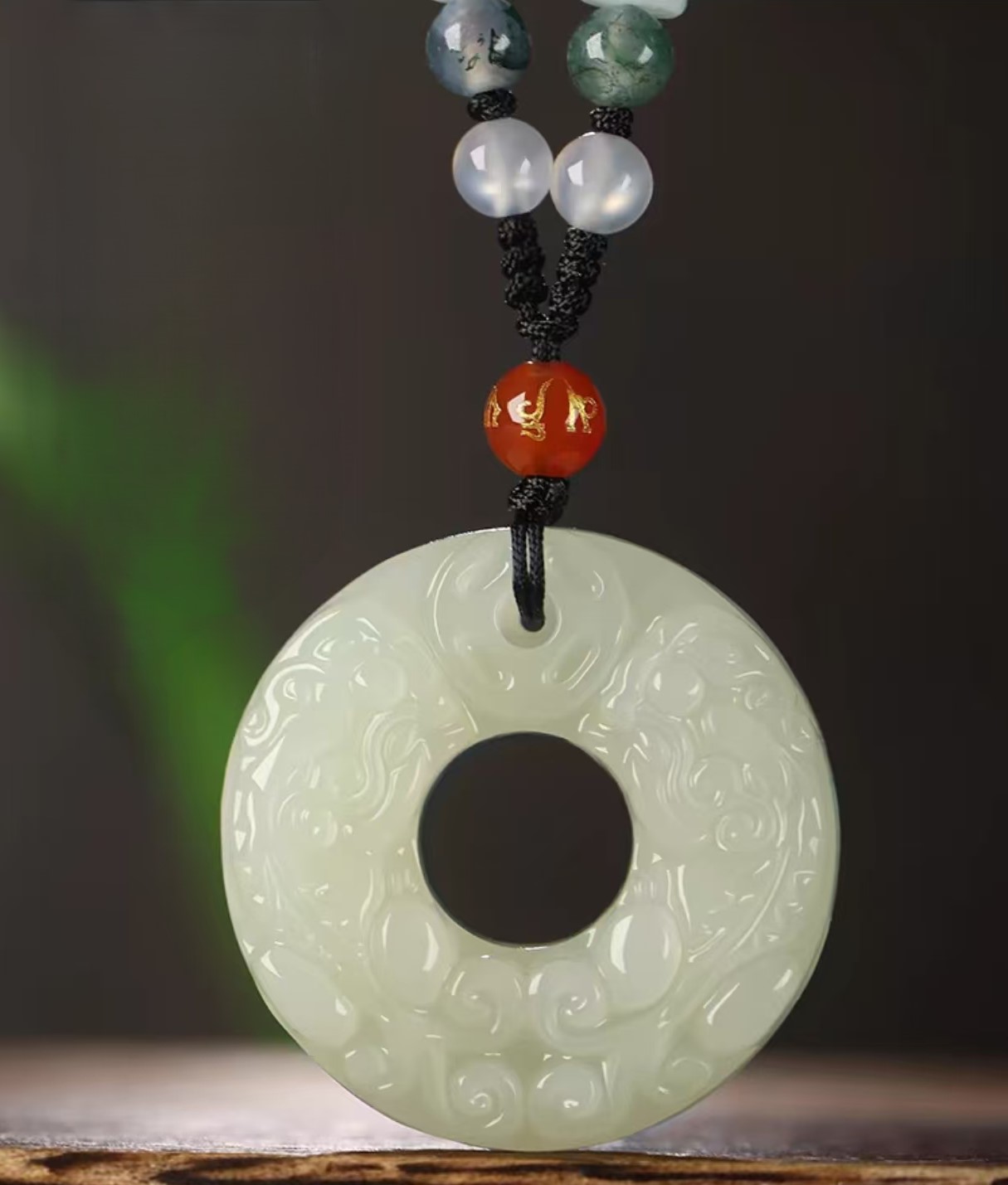 SINGLE - Fengshui Pixiu Necklace - Good Karma Jade Pendant for Men & Women, Couple Matching Wealth Charm Jade Pixiu Pendant
