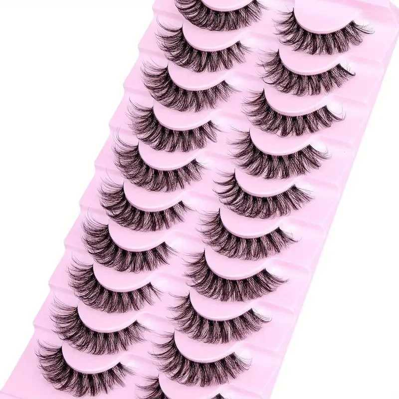 10 Pairs False Eyelashes 6D Super Fluffy Wispy Faux Eyelashes Cat Eye Effect Dramatic Lashes Eyelash Extension MakeupXJ241019