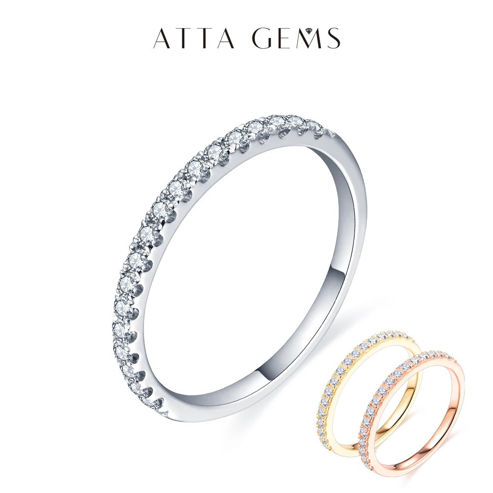 ATTAGEMS 925 sterling silver white gold round high-quality cut ring suitable for girls cocktail jewelry 241018