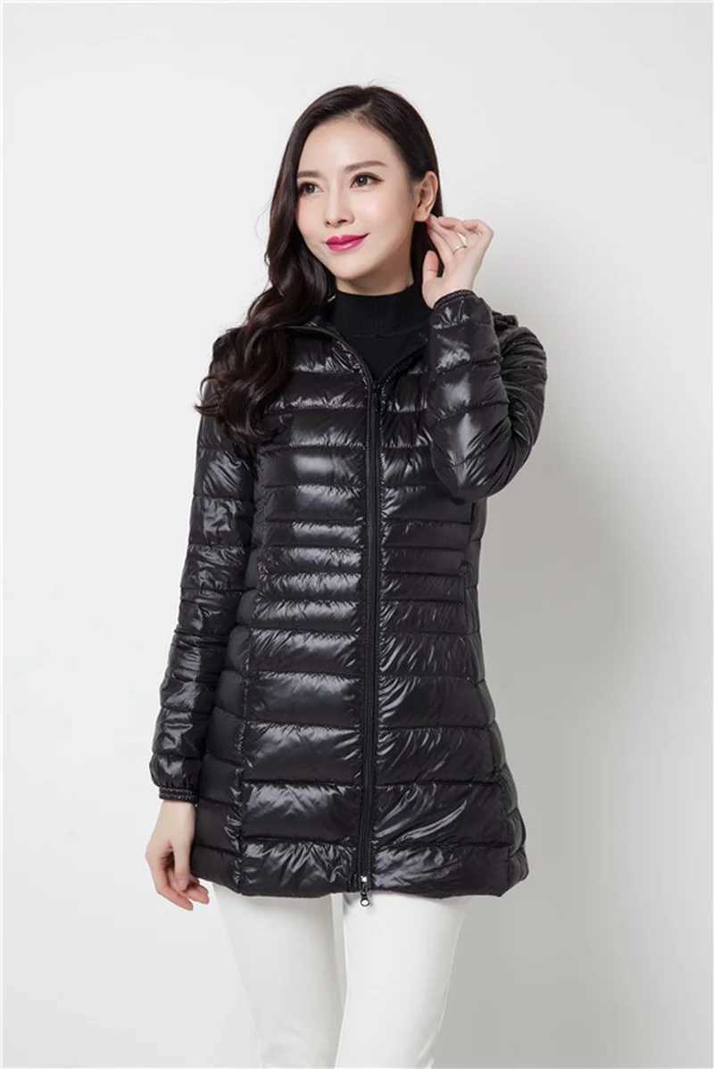 Women Spring/Autumn Ultra Lightweight Quilted Jacket 2023 New Woman Water and Wind-Resistant Big Size women Hoodies coatX241019