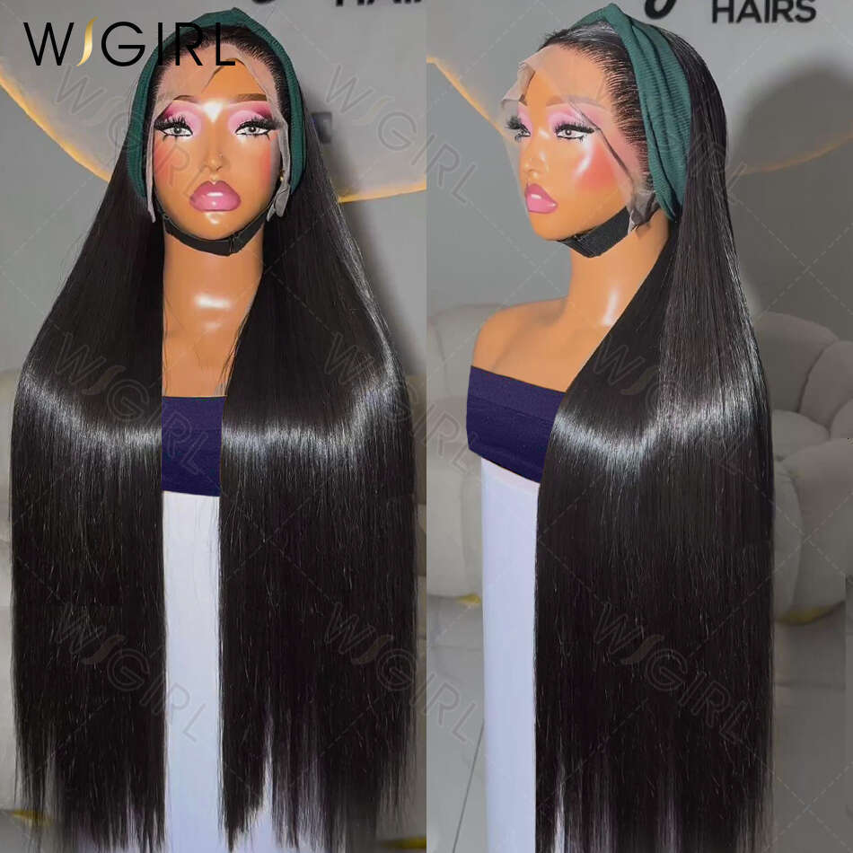 Wigirl 30 Inch Bone Straight Transparent 13x6 Frontal Human Hair Wigs 220% Brazilian Remy 13x4 Lace Front Wig For Women