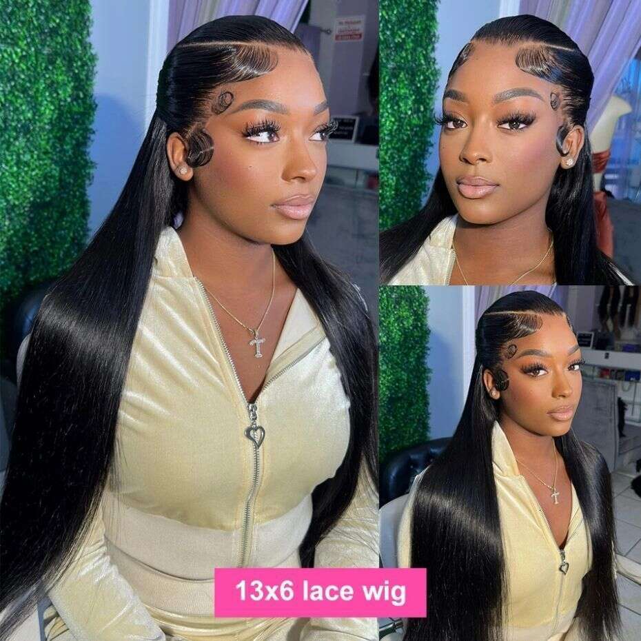 Human Hair Straight Wigs HD x Lace Frontal Wig Pre Plucked Brazilian Remy Front For Women Density