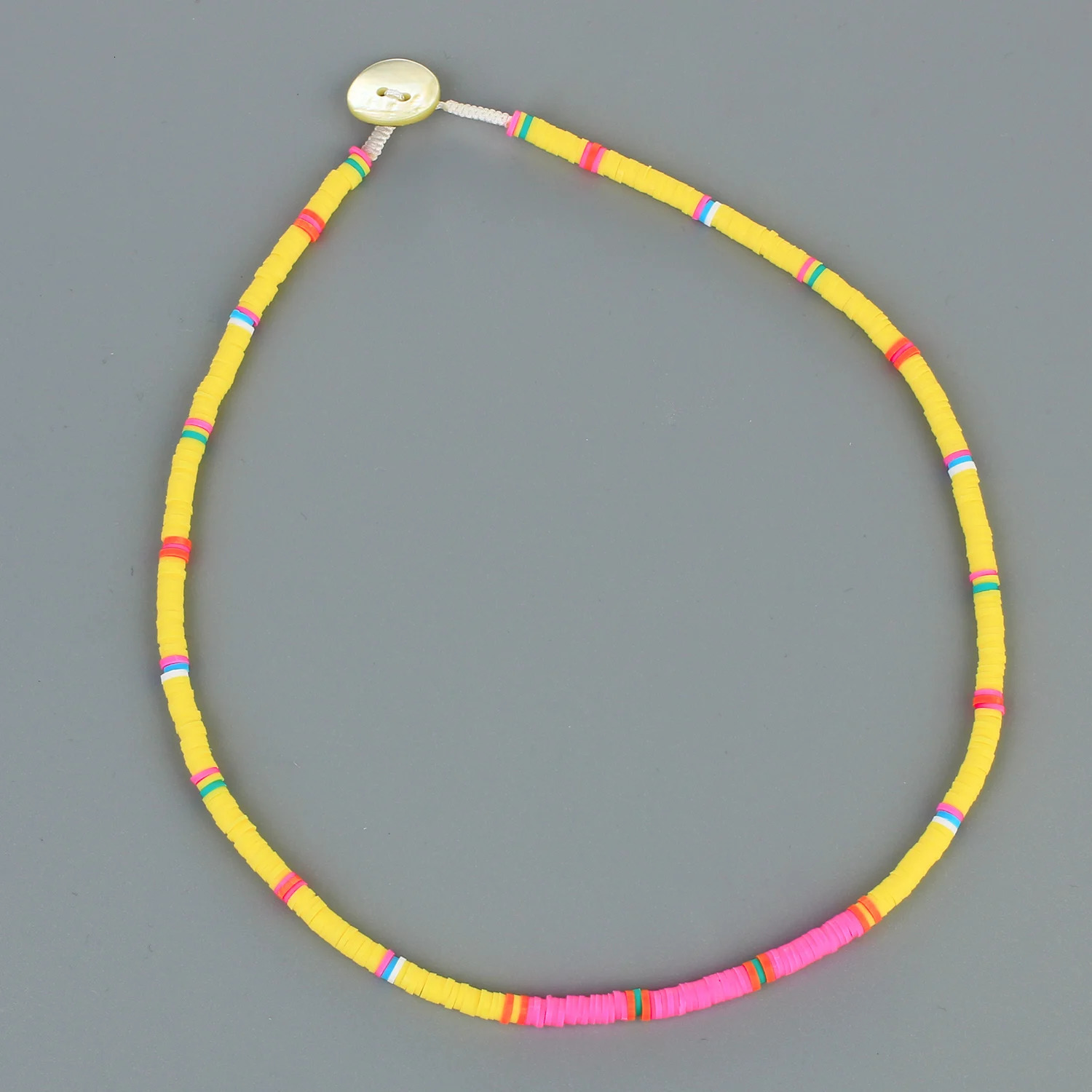 KELITCH Womens Necklace Color Heishi Beads Handmade Polymer Clay Necklace Boho Beach Fashion Jewelry Wholesale 241018