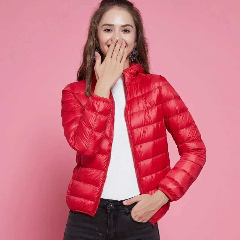26 Colors Purple Women Jackets 2023 New Spring Winter White Duck Down Warm Ultra Lightweight Packable Puffer Coats Female ParkasX241019