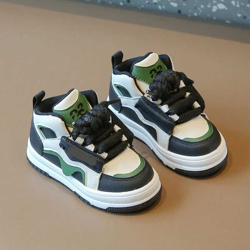 Athletic Outdoor Breathable Children Board Shoes Fashion Boys Sports Shoes Casual Board Shoes High Top Girls Running Shoes Sneakers for Spring A H2410