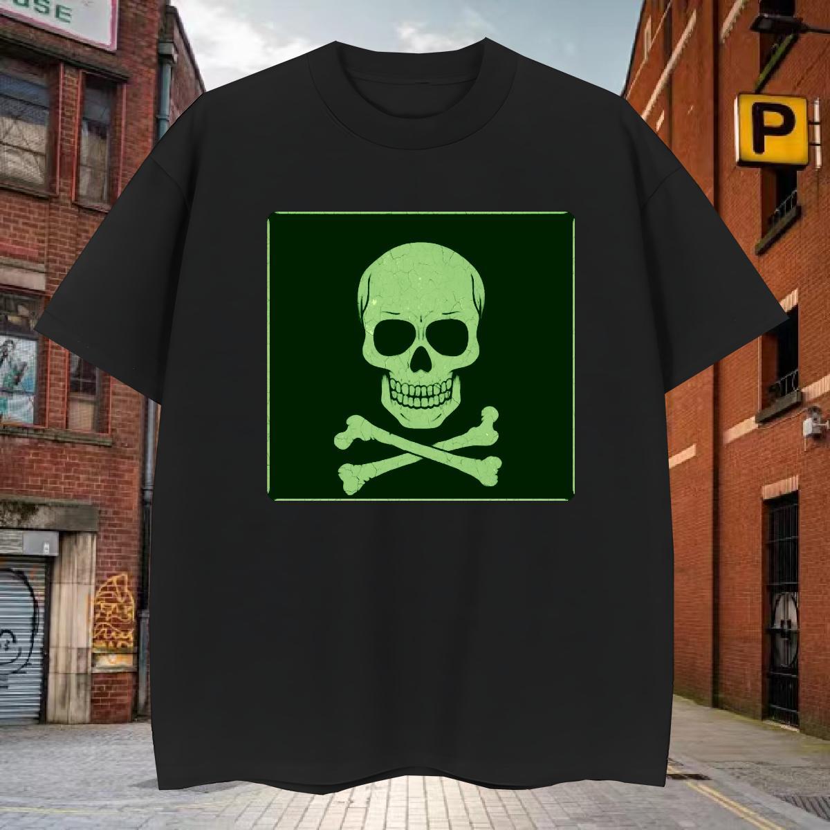Cool Mens T Shirts 230g 100% Cotton skull Summer Casual Anime Breathable Soft Men Tees 2024 Wear