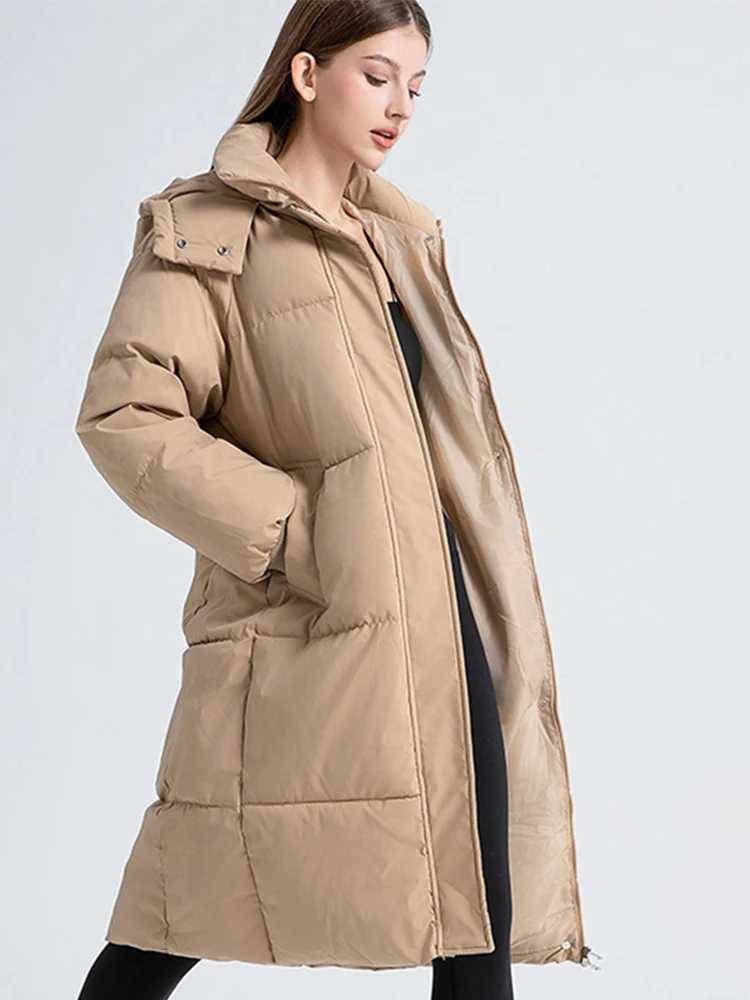 2024 New Zipper Thicken Snow Parkas Women Warm Thickened Long Sleeved Coats With Hood For Woman Winter Waterproof Outwear Tops X241019