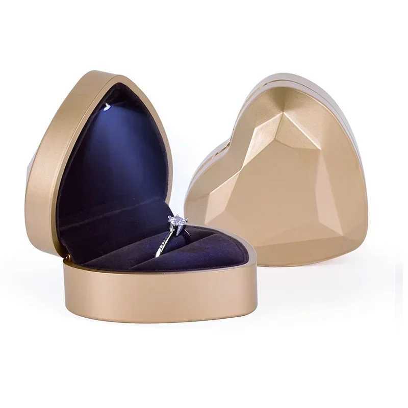 Creative Heart shaped LED Bead Box High end Recommendation Confession Ring Box Bead Box Pendant W241019