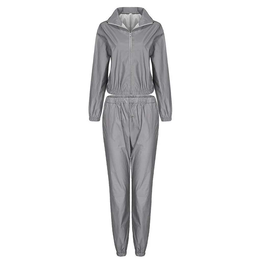 Womens Two Piece Pants Womens sportswear reflecting glow in the dark running suit jacket pants twopiece set womens sportswear twopiece set fitness sui