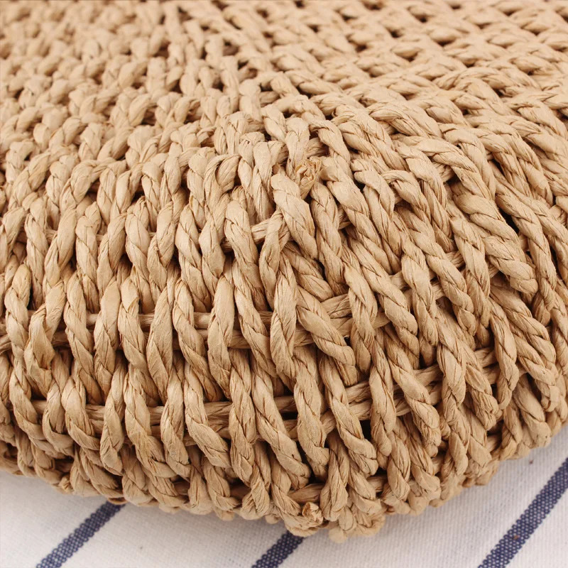 Summer Womens Handmade Beach Bag Weaving Womens Straw Bag Packaging Beach Bag Moon shaped Top Handbag 241018