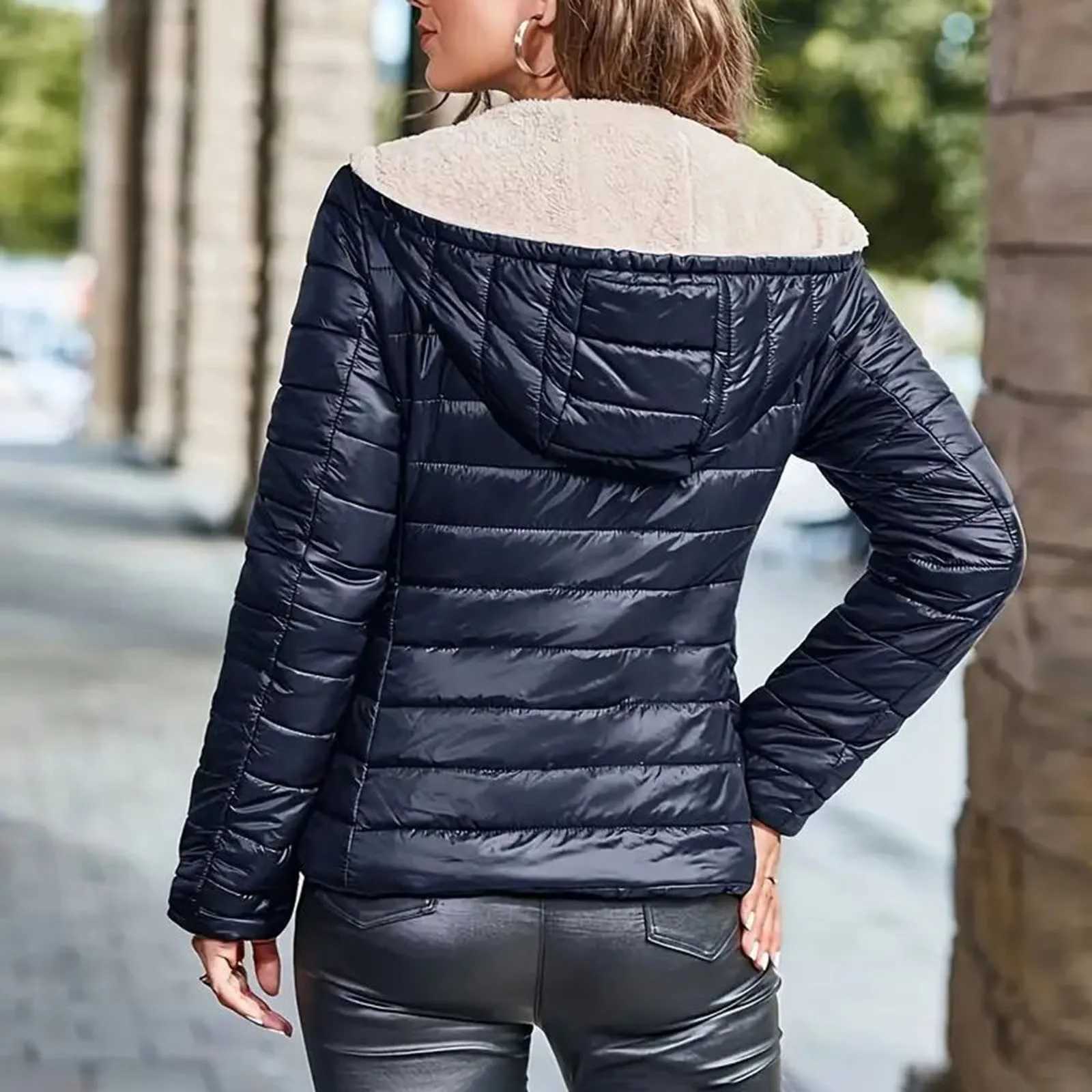 Slim Lightweight Puffer Thicken Short Cotton Down Coats Women Stand Collar Long Sleeve Lady Jackets 2024 Winter Lady StreetwearX241019