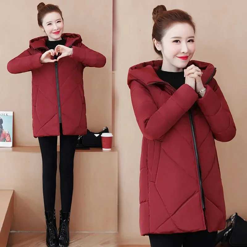 2024 New Winter Women Hooded Jacket Coats Long Parkas Female Down Cotton Overcoat Thick Warm Padded Windproof Casual WindbreakerX241019