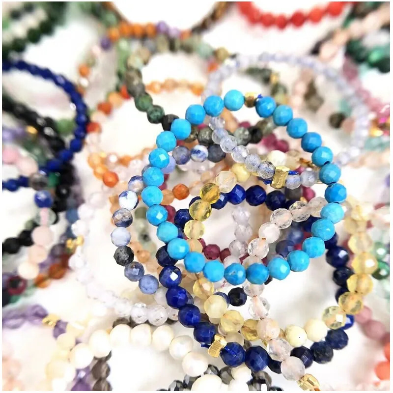 Natural Stone Agate crystal quartz zircon 2mm Multi Faced Bead Ring Jewelry gifts suitable for men and women 241010