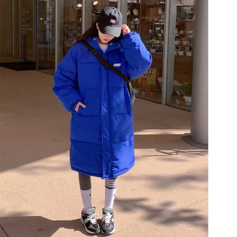 Womens Down Feather Jackets Coat Winter Baggy Thickening Warm Bubble Long Oversized Female Puffer Cotton Padded Jacket OutwearX241019