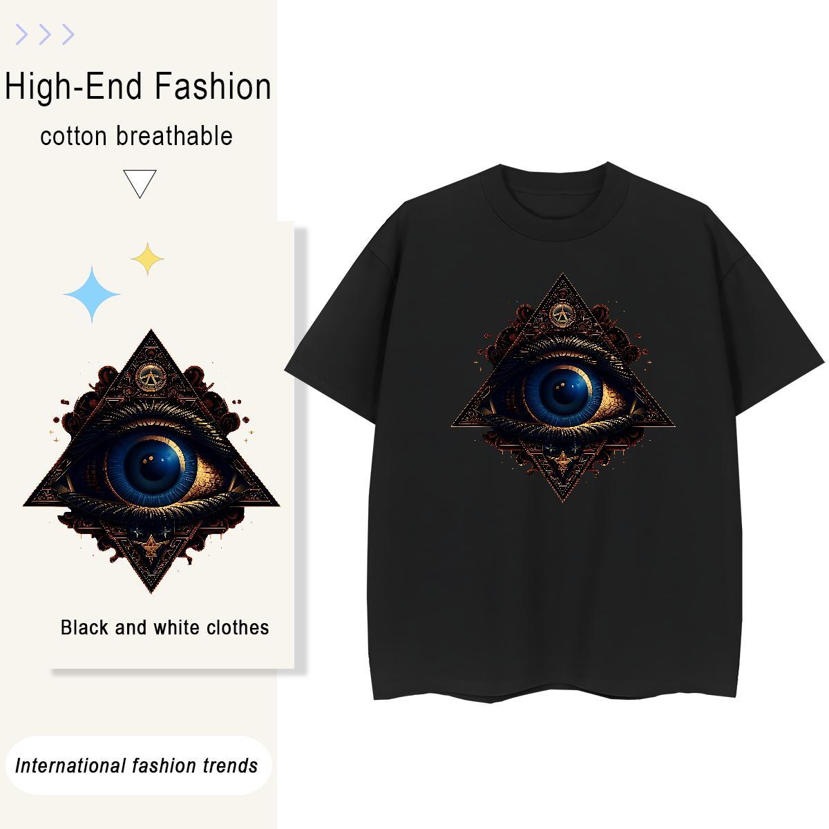 Designer T shirt 230g Pure Cotton Round Neck Short Sleeve Daily Wear eye of the devil Women Tshirts Wholesale Customized Print Polos