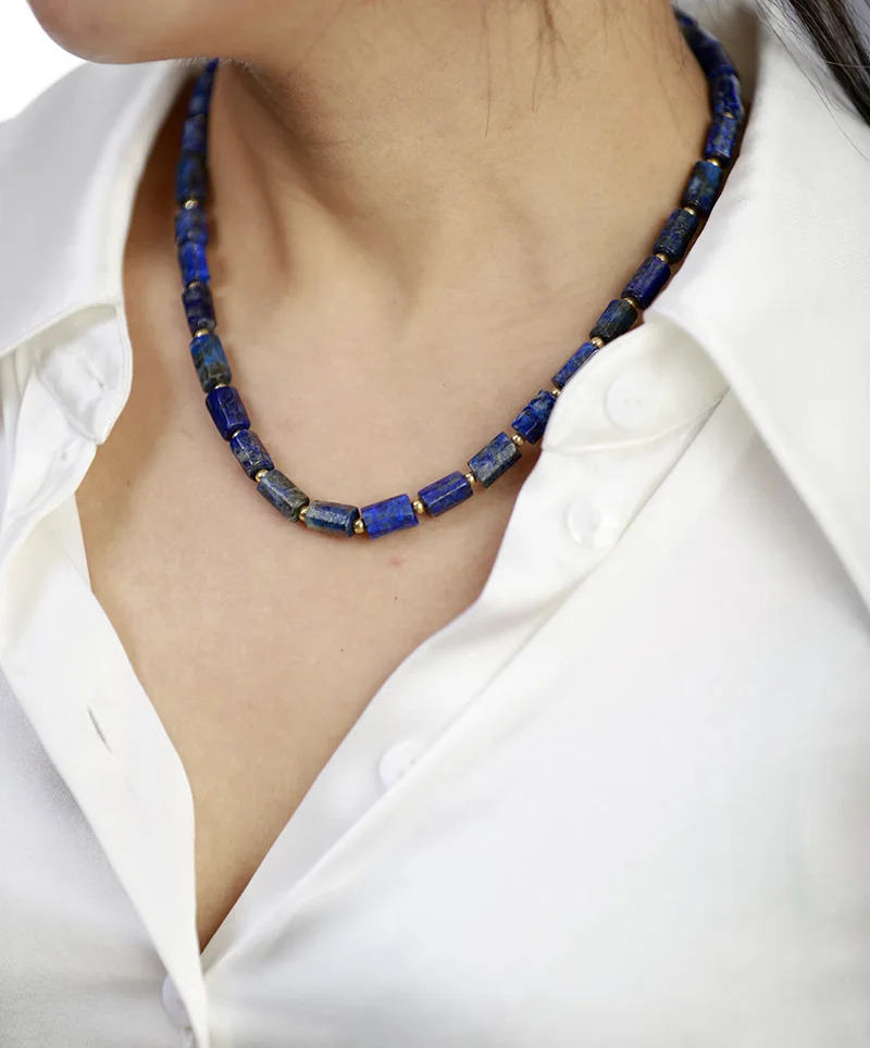 High end natural stone Apatite Lariat necklace womens exquisite bead single-layer necklace Teengirl OL jewelry gift 241018