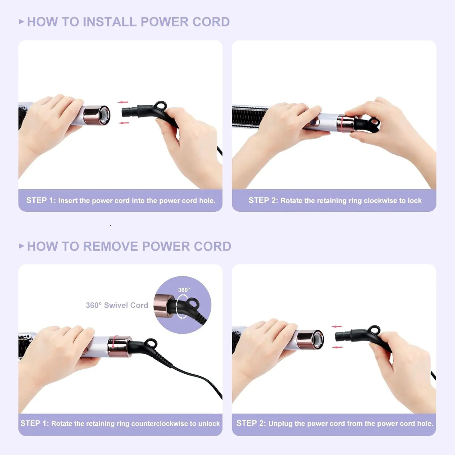 Straightener and Curler PARWIN PRO BEAUTY 1-inch Flat Iron 1.25-inch Curling Iron Straightener Brush with Removable Power Supply 241018