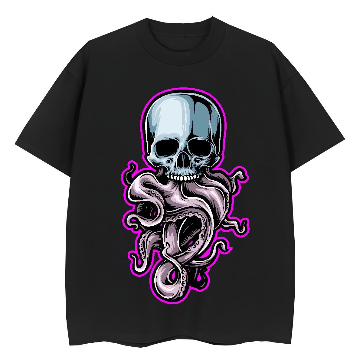2024 Woman T Shirts 230g Pure Cotton Short Sleeve O-Neck Home Outdoor skull Women Tshirts Comfortable Customized Print Wear