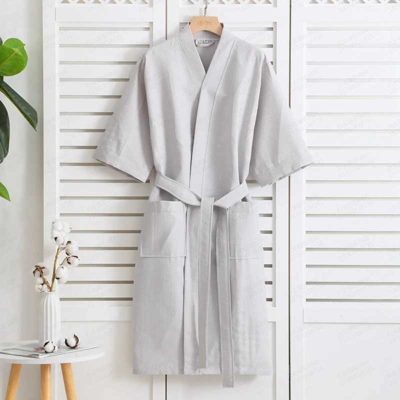 Mens Lightweight Long Kimono Bathrobe Cotton Robes Absorption After Shower Sleepwear Plus Size SummerXJ241018