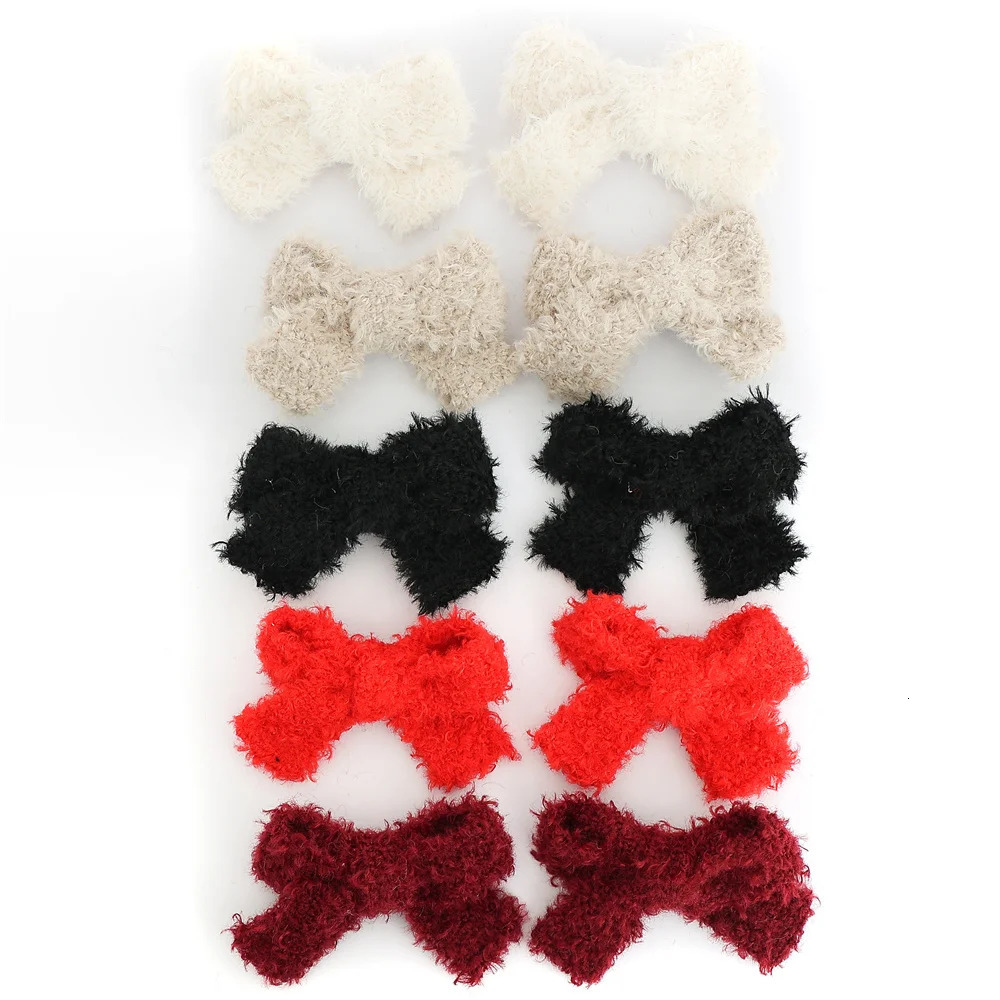 A14YMN solid color wool hair bow cute hair clip girl hair clip bucket solid color clip childrens headband fashionable hair accessory 241018
