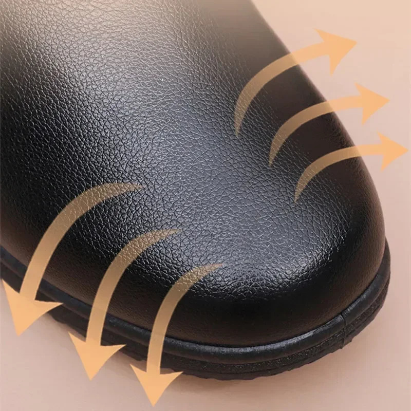 Winter shoes womens snow boots thick metal womens cotton shoes zipper plush warm leather short boots 241018
