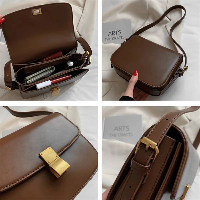 Hifashion 3-layer Box Square Shoulder Bag for Women Trend er Cross Bag PU Leather Womens Handbag 241018