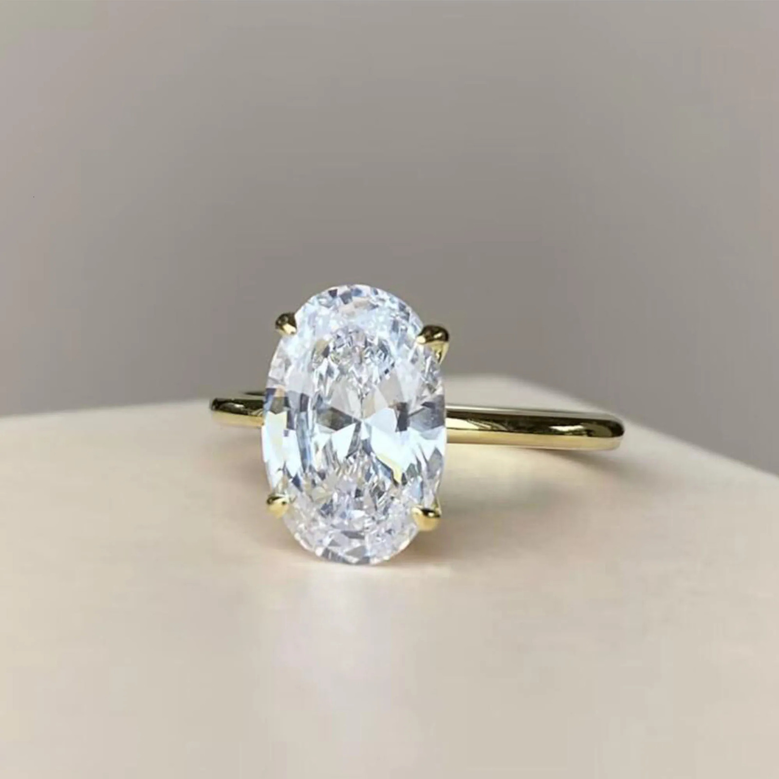 1ct 2ct 3ct 925 sterling silver oval bright cut 4-pack card engagement ring wedding ring exquisite jewelry 241007