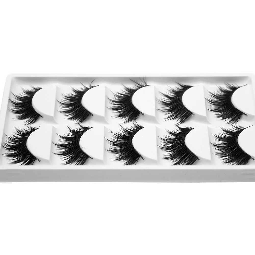 Kimcci 5pairs Mink Eyelashes Natural Long 3D Mink Lashes Soft Handmade Faux Lashes Makeup False Eyelash Fake Cilia Cilios ToolsXJ241019