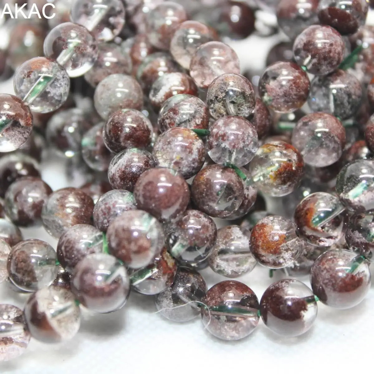 Natural phantom quartz Aapproximately 7-9mm gemstone bracelet beads 241018