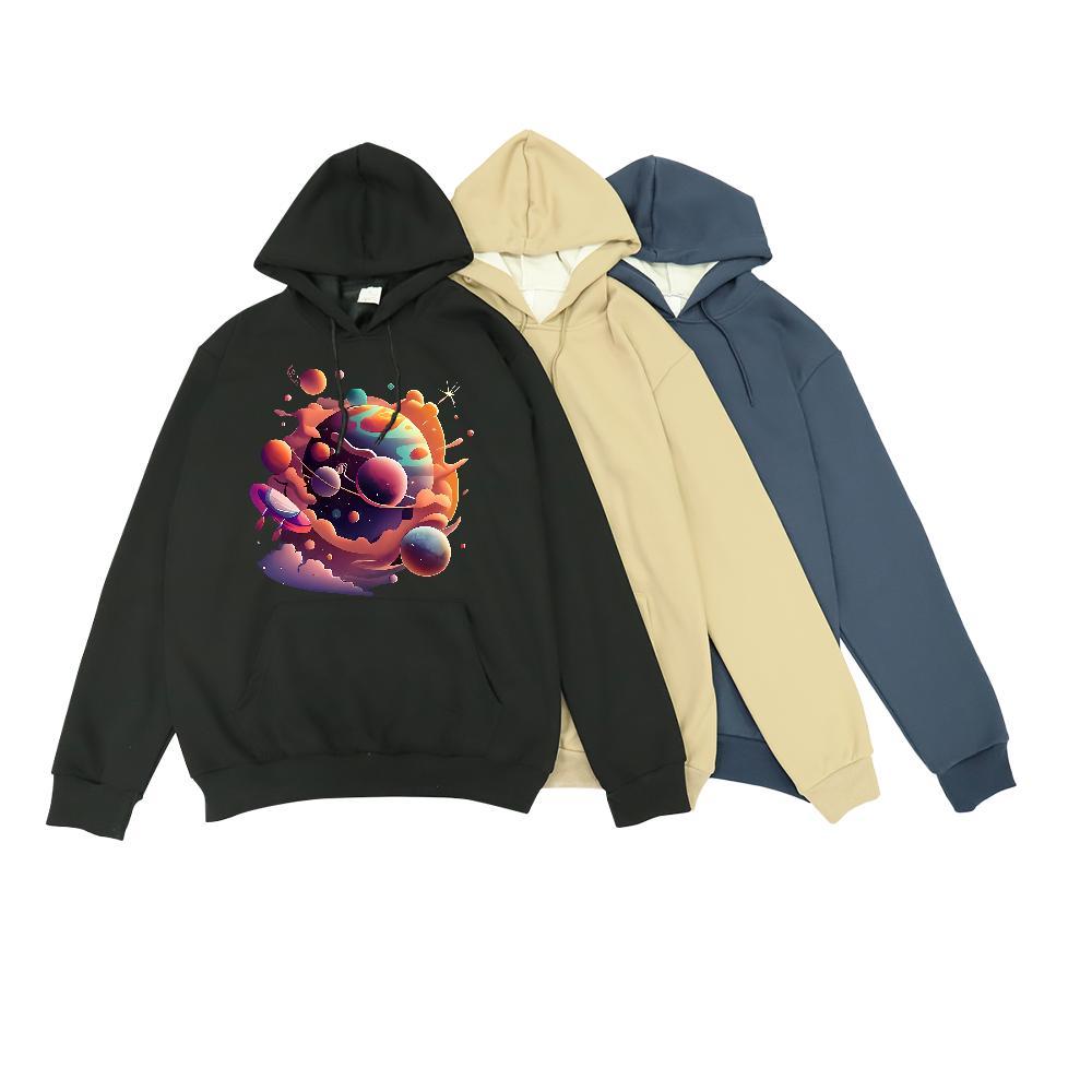 New Men's Hooded Sweatshirt Breathable Drawstring Loose Fit Hoodie for Man Woman Black Oversized Pullover Hoodie Street wear Hip Hop Thick Fleece