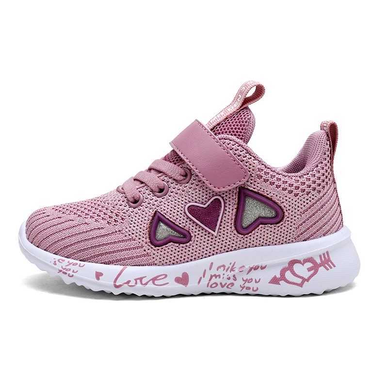 Athletic Outdoor 2024 Girls Casual Shoes Light Mesh Sports Shoes Childrens Summer Childrens Autumn Cute Sports Cartoon Womens Running Socks Shoes 8 H2