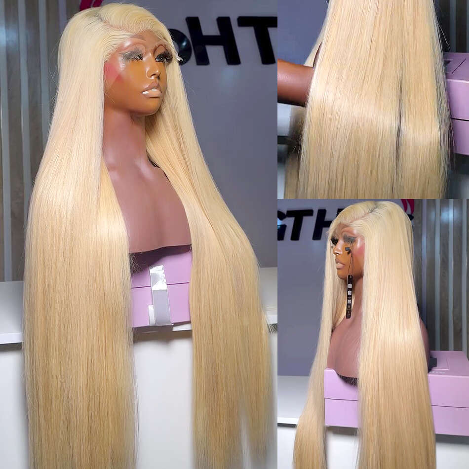 613 HD Frontal Wig 13x6 Brazilian Straight 13x4 Honey Blonde Color Lace Front Human Hair Wigs