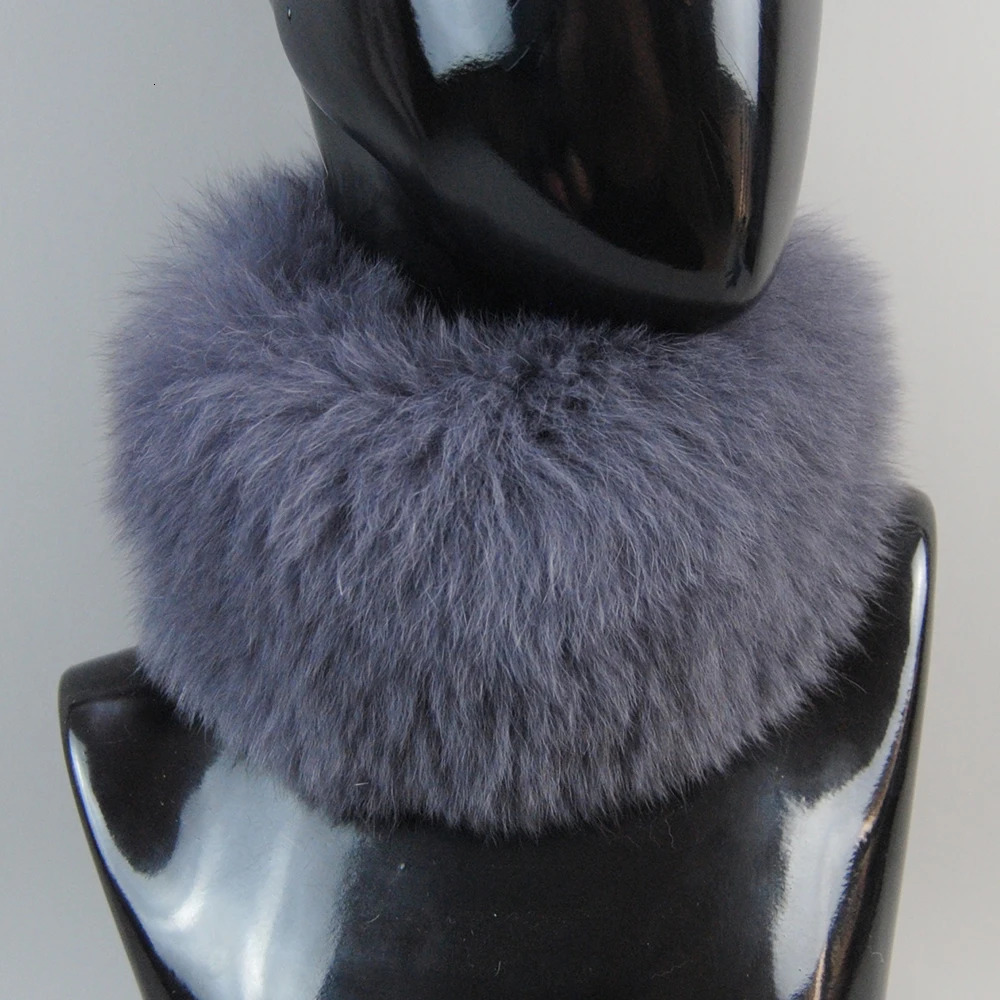 Fashion Lady Real Fox Fur Scarf for Girls Warm Soft Knitted Good Elasticity Real Fox Fur Headband Fox Fur Ring Scarf 241007