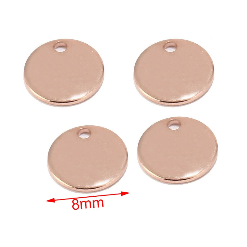 100 pieces of gold/rose gold 6mm/8mm/10mm stainless steel blank stamped dog labels charming and personalized with any text 241018
