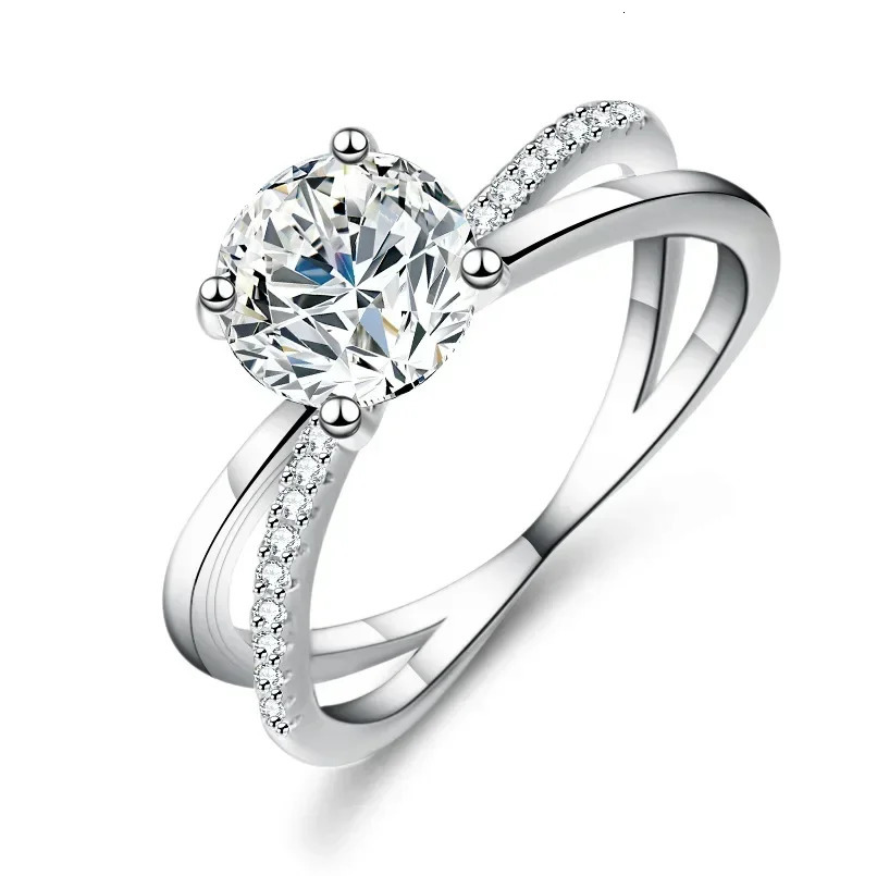 Elegant and classic PT950 womens platinum ring set equipped with 0.5 diamond and French bread diamond rings 241007