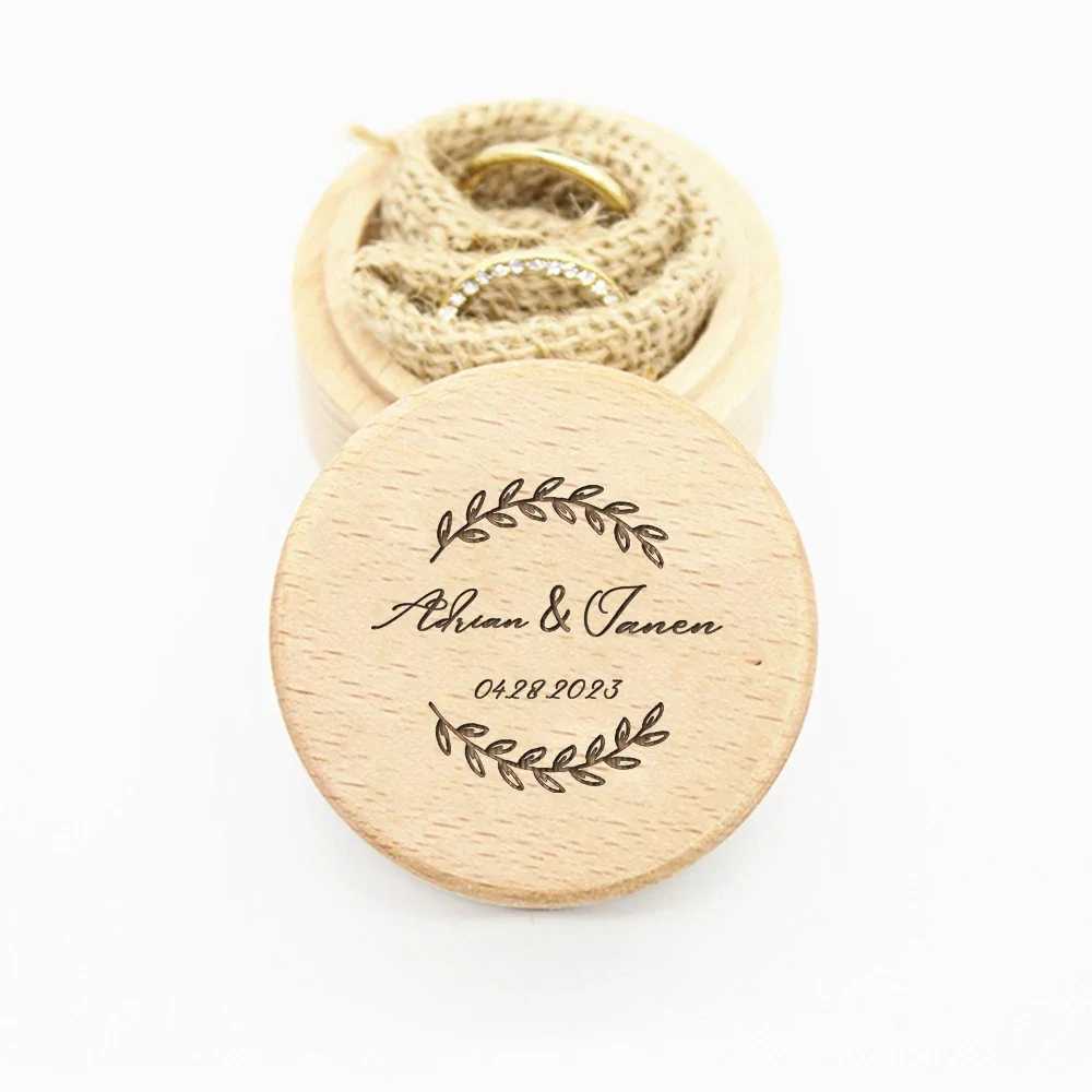 Personalized Wedding Ring Box Customized Wooden Ring Box Anniversary Gift Wedding Ring Keepsake Carving Ring Bearing Box W241019