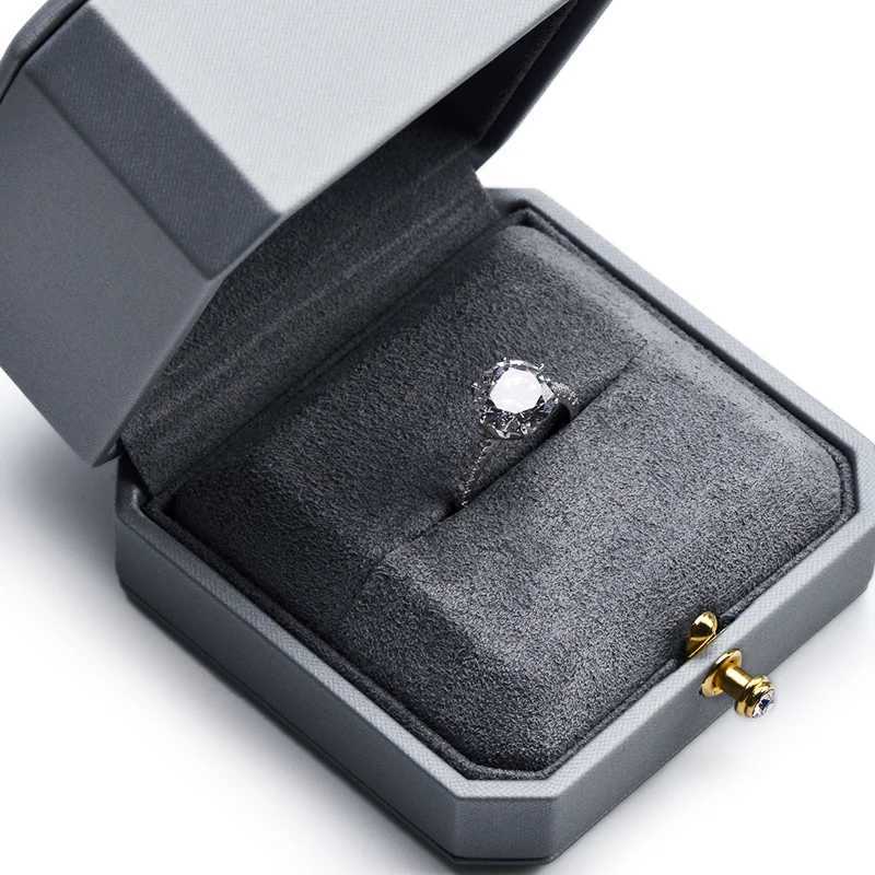 Oirlv Premium leather double ring couple box used for wedding ceremony engagement pendant earrings necklace holder jewelry gift box W241019