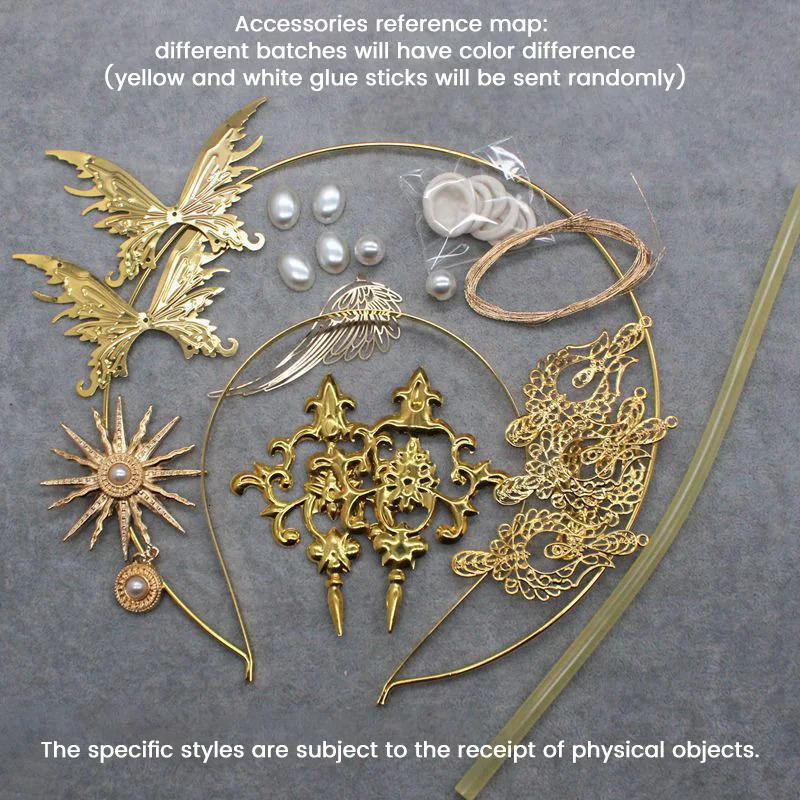 Gothic Headband Lolita Crown Tiaras Headband Virgin Mary Headpiece Unfinished Baroque Crown Fairy Goddess Hair Accessories 241018