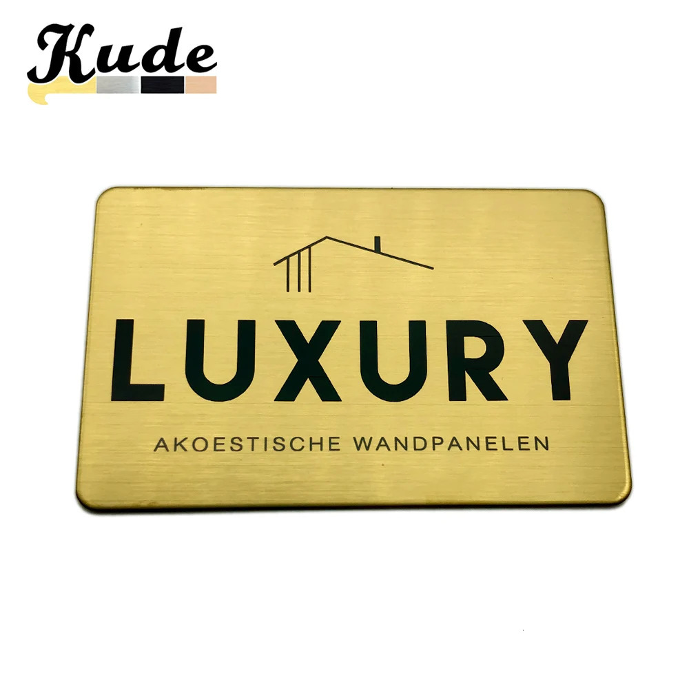 Customized brooch personalized carved text business ID board steel plate metal tag address house number 241018