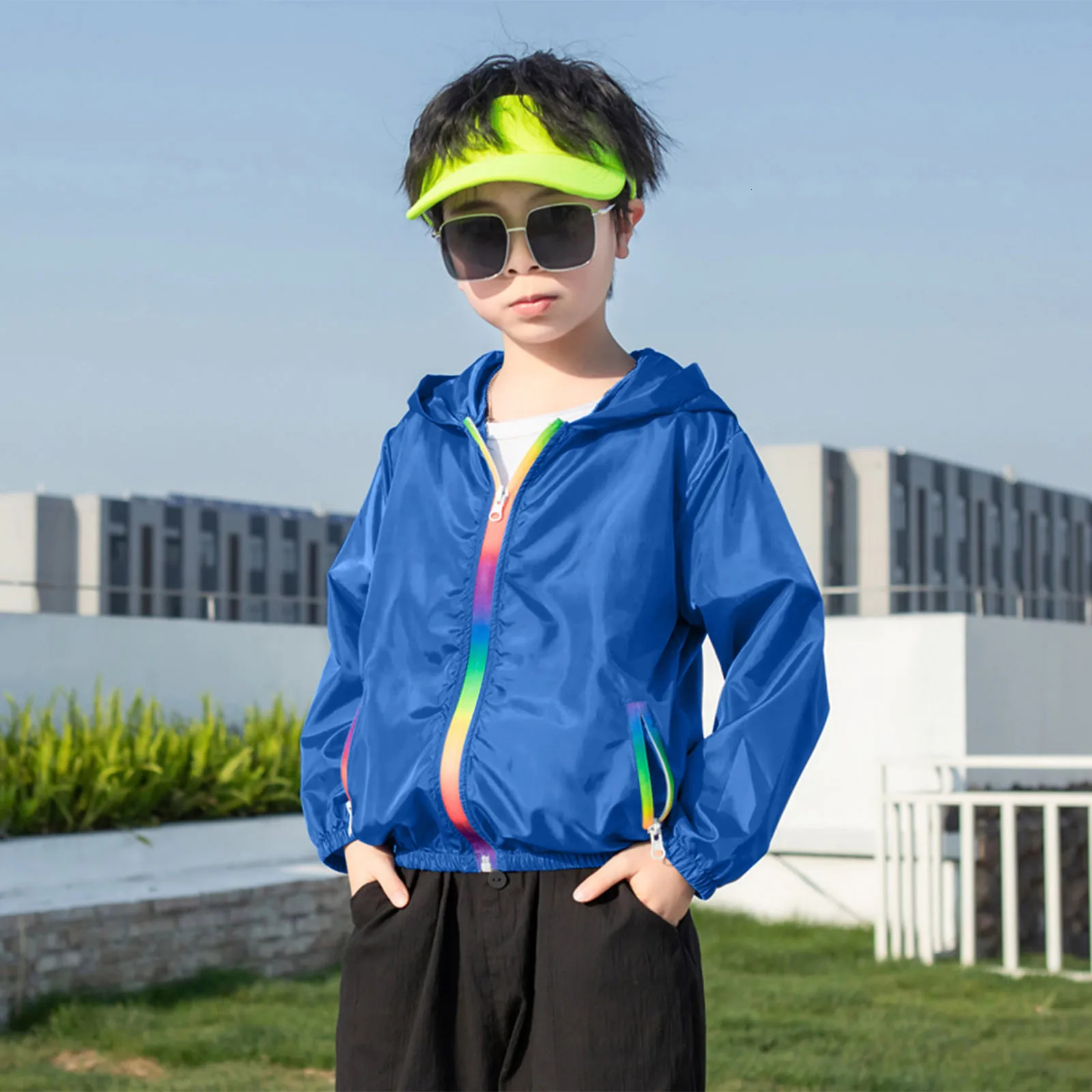 Kids Boys Girls Sun Protection Hoodie Jacket Toddler Lightweight Summer Breathable Outwear 241018