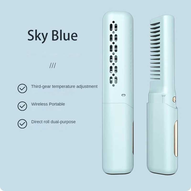 Mini straight hair comb for 30 seconds fast heating smooth combing hair care anti scaling harmless to hydrated curly hair comb W240807
