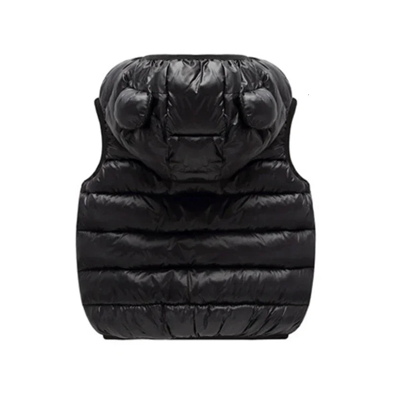 Baby Boys Girls Warm Down Vest Autumn Winter Cotton Waistcoat With Ears Kids Outerwear Children Clothing Hooded Jacket Vests 241018