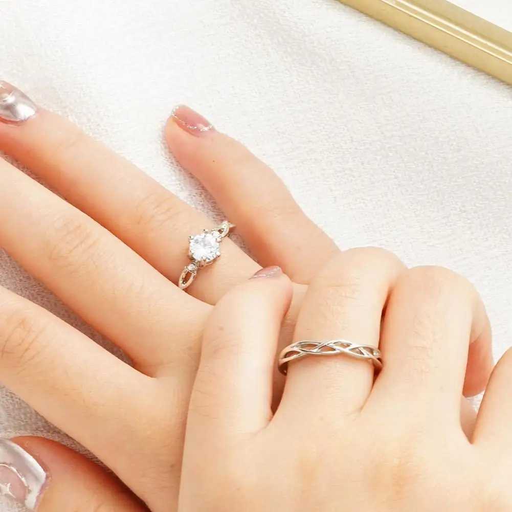 Couple Ring Womens Adjustable Wedding Jewelry Romantic Promise Wedding Anniversary Jewelry Gift Y241019
