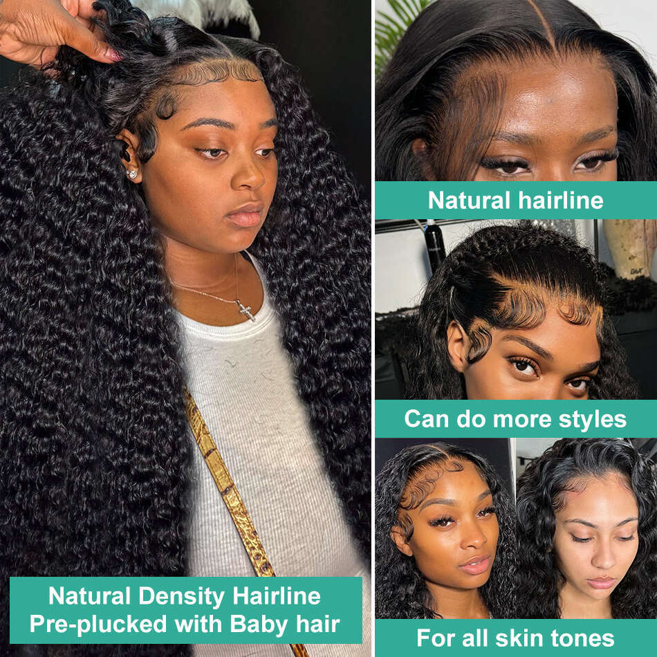 Loose Deep 13x6 Frontal Human Hair Brazilian For Women 360 HD Curly Water Wave 5x5 Lace Closure Wig Pre Plucked