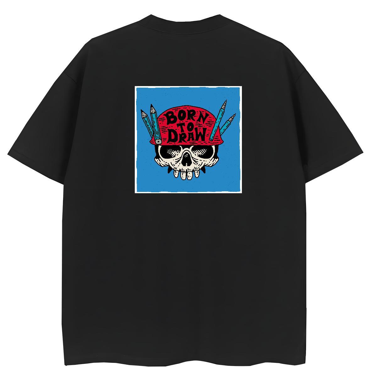 2024 T-Shirts for Women 100% Cotton 230g Comfortable High Street Hip Hop skull Women Tshirts High quality Custom Printed Clothes