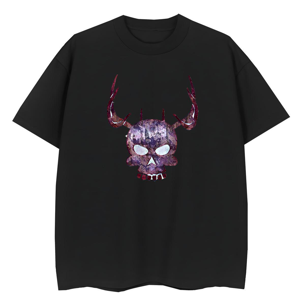 2024 Casual Womens T Shirts 100% Cotton 230g Breathable Crew Neck Home Outdoor skull Womens Tshirts Wholesale Anime Print Tops