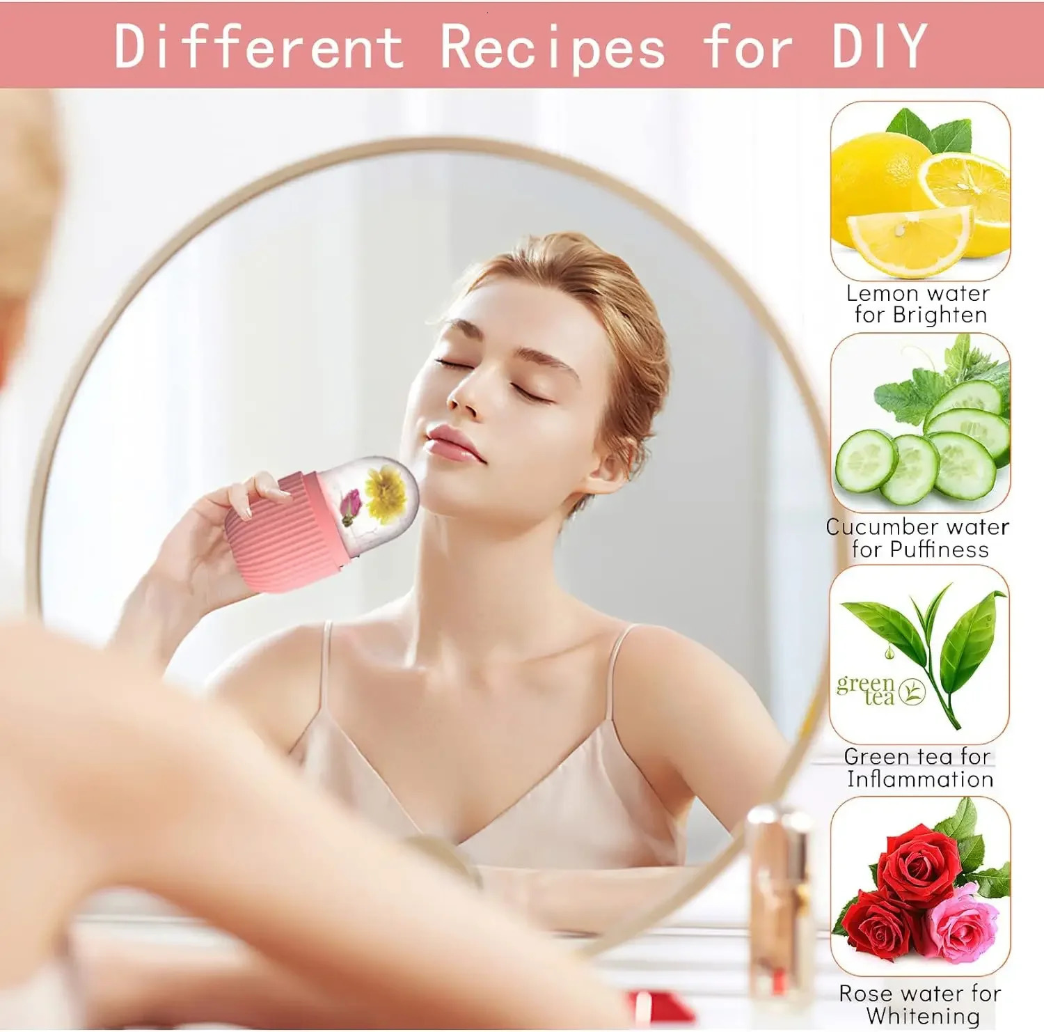Ice Roller for Face and Eye Naturally Conditioning DePuff Bags Reduce Migraine Pain Reusable Massage Silicone Mold 241008